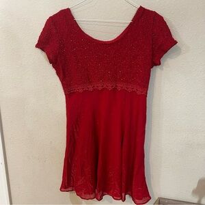 Molly Malloy Women's Red Gown Evening Dress Vintage 90s Prom Formal